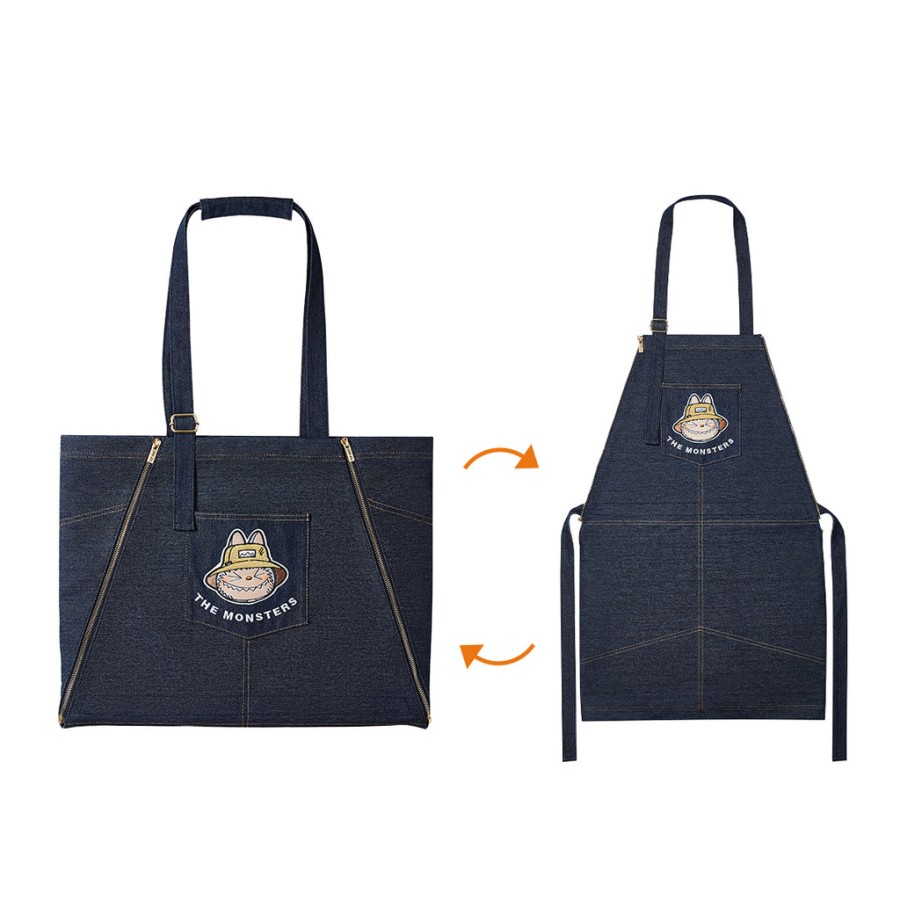 pop mart the monsters labubu fall in wild denim tote bagschort