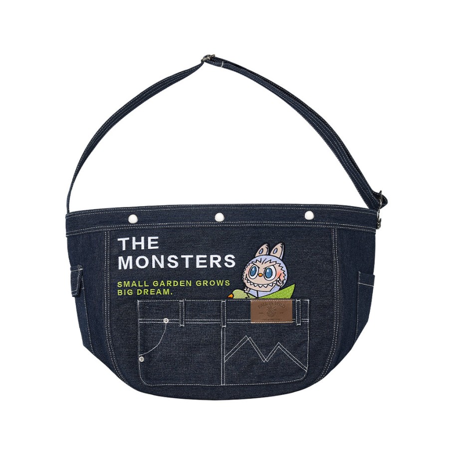 pop mart the monsters labubu fall in wild denim tote bag