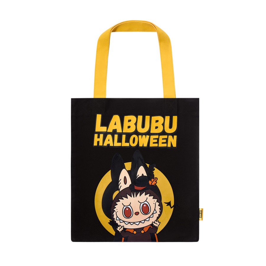pop mart happy halloween party series labubu tote bag