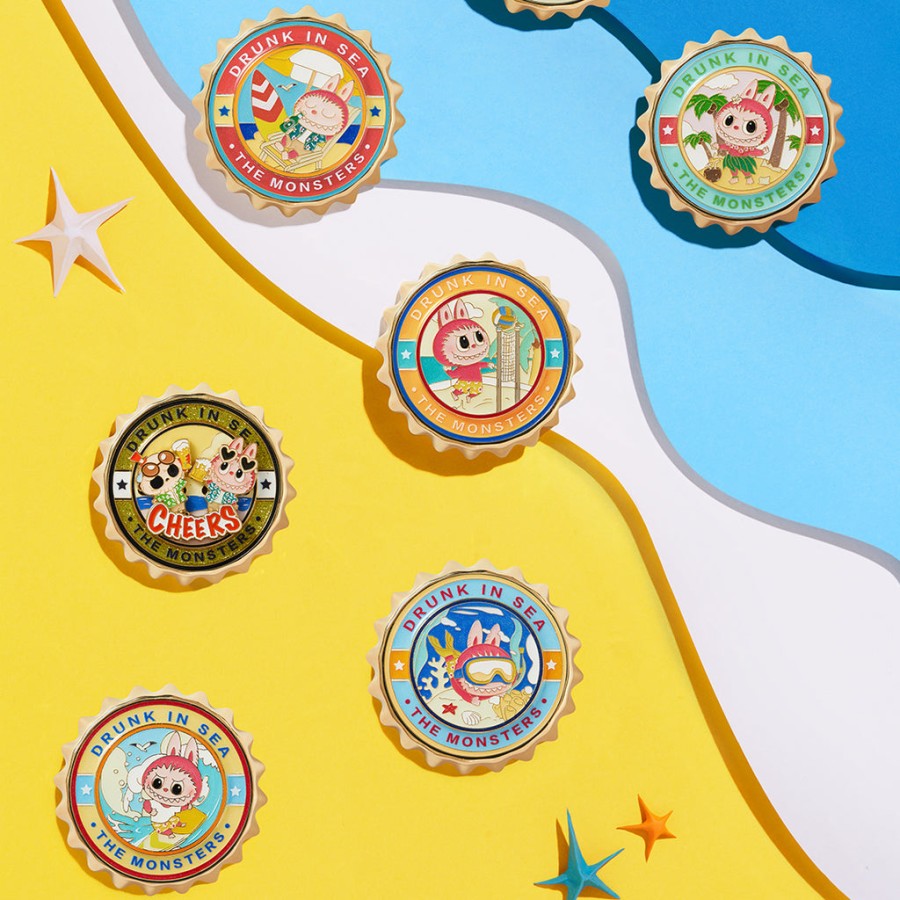 pop mart the monsters labubu drunk in sea series koelkastmagneetflesopener blind box