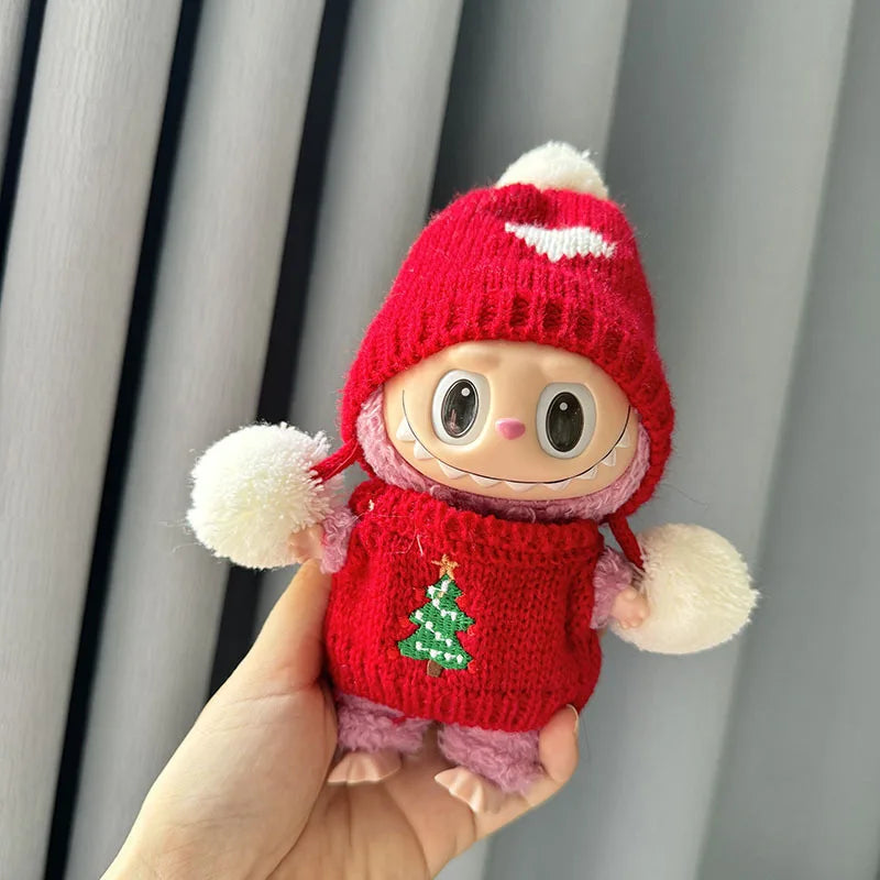 labubu kerstboom oh snap outfit inclusief muts