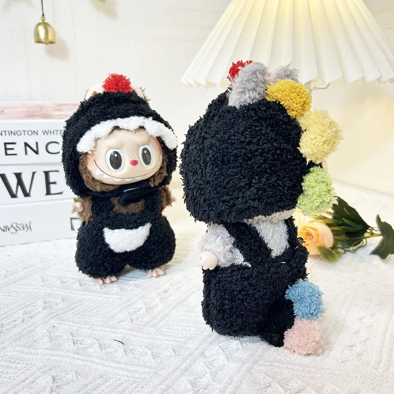 labubu pom pom dino outfit