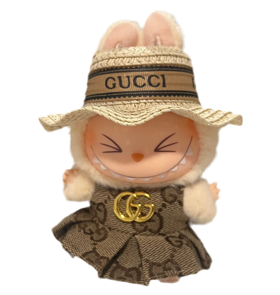 lente gg bruine jurk outfit 2-delige set