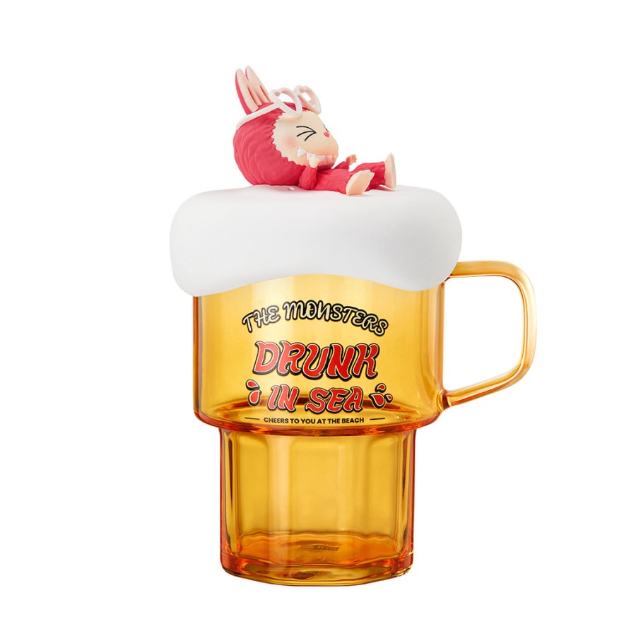 pop mart de monsters labubu drunk in sea serie glazen beker