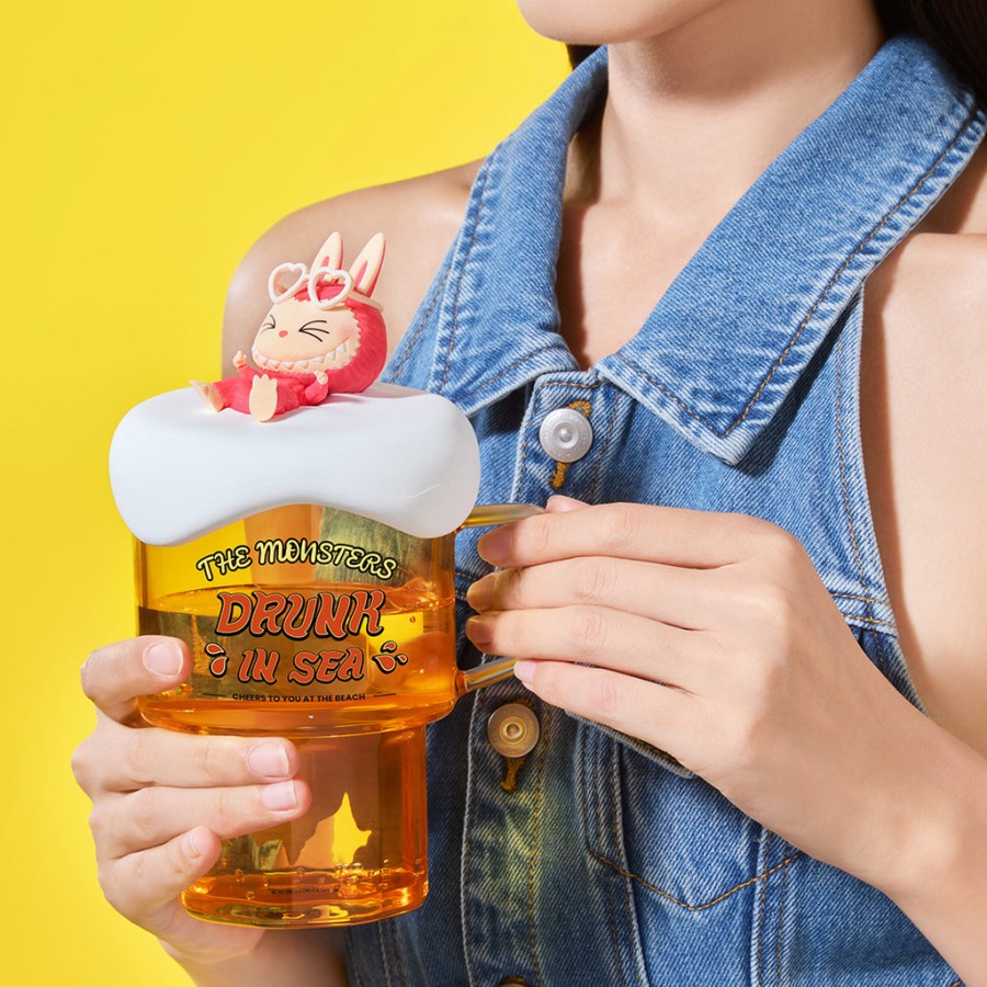 pop mart de monsters labubu drunk in sea serie glazen beker